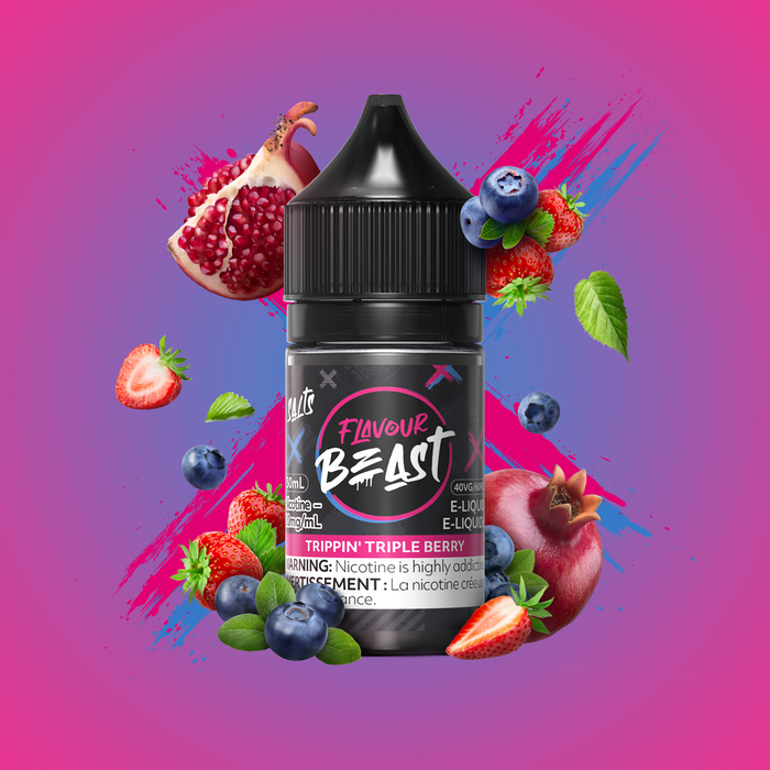 FLAVOUR BEAST SALTS 30ML Trippin’ Triple Berry / 10MG Salt Nic FLAVOUR BEAST SALTS 30ML | Downtown Smokes N Vapes