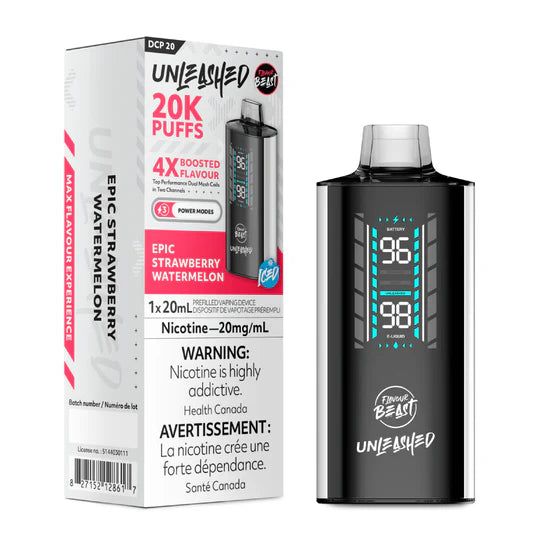 FLAVOUR BEAST UNLEASHED DCP 20K Epic Strawberry Watermelon / 20 MG Disposables FLAVOUR BEAST UNLEASHED DCP 20K