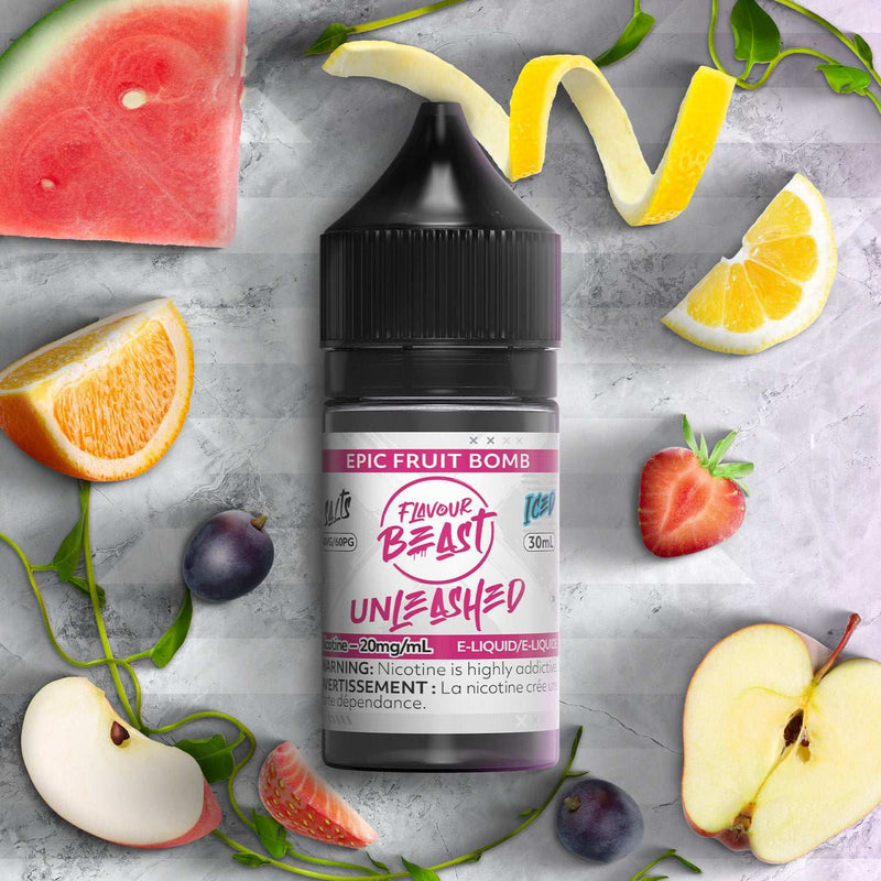 FLAVOUR BEAST UNLEASHED SALTS 30ML Epic Fruit Bomb / 20MG Salt Nic FLAVOUR BEAST UNLEASHED SALTS 30ML | Downtown Smokes