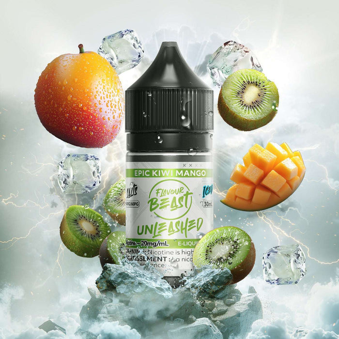 FLAVOUR BEAST UNLEASHED SALTS 30ML Epic Kiwi Mango ICED / 20MG Salt Nic FLAVOUR BEAST UNLEASHED SALTS 30ML | Downtown