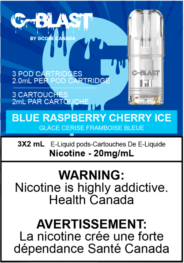 G Blast Pods by G Core Blue Raspberry Cherry ICE / 20MG Closed Pods G Blast Pods by G Core | Downtown Smokes N Vapes