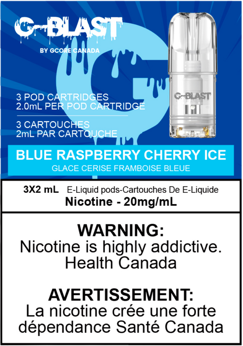 G Blast Pods by G Core Blue Raspberry Cherry ICE / 20MG Closed Pods G Blast Pods by G Core | Downtown Smokes N Vapes
