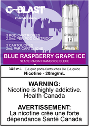 G Blast Pods by G Core Blue Raspberry Grape ICE / 20MG Closed Pods G Blast Pods by G Core | Downtown Smokes N Vapes
