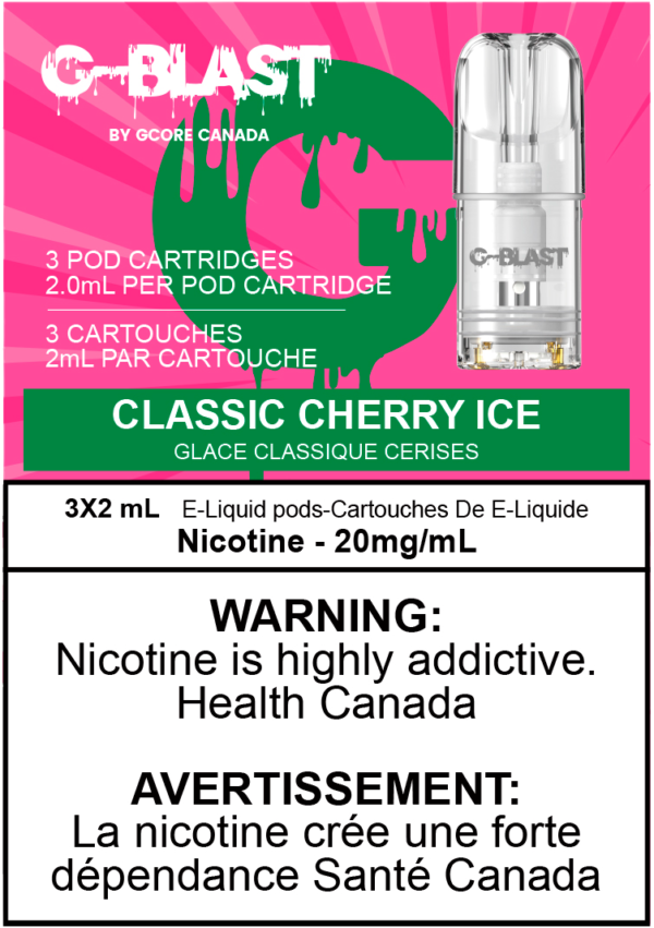 G Blast Pods by G Core Classic Cherry ICE / 20MG Closed Pods G Blast Pods by G Core | Downtown Smokes N Vapes
