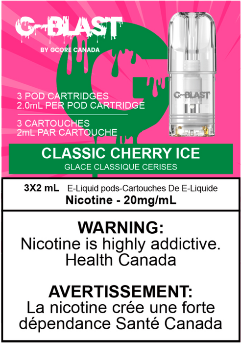 G Blast Pods by G Core Classic Cherry ICE / 20MG Closed Pods G Blast Pods by G Core | Downtown Smokes N Vapes