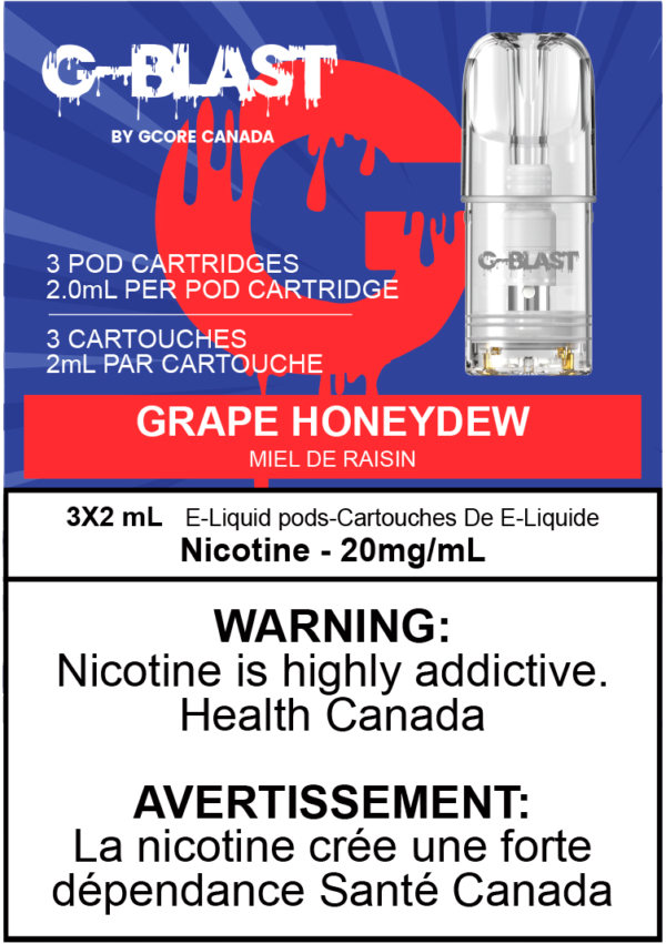 G Blast Pods by G Core Grape Honeydew / 20MG Closed Pods G Blast Pods by G Core | Downtown Smokes N Vapes