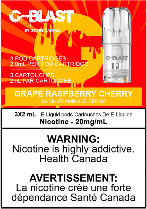 G Blast Pods by G Core Grape Raspberry Cherry / 20MG Closed Pods G Blast Pods by G Core | Downtown Smokes N Vapes
