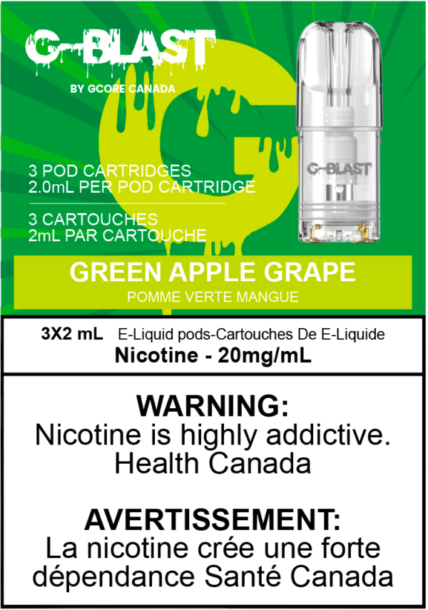 G Blast Pods by G Core Green Apple Grape / 20MG Closed Pods G Blast Pods by G Core | Downtown Smokes N Vapes