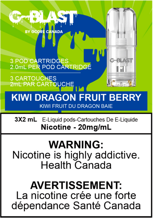 G Blast Pods by G Core Kiwi Dragon Fruit Berry / 20MG Closed Pods G Blast Pods by G Core | Downtown Smokes N Vapes