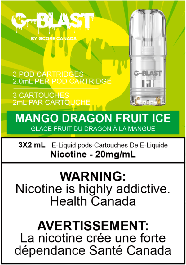G Blast Pods by G Core Mango Dragon Fruit ICE / 20MG Closed Pods G Blast Pods by G Core | Downtown Smokes N Vapes