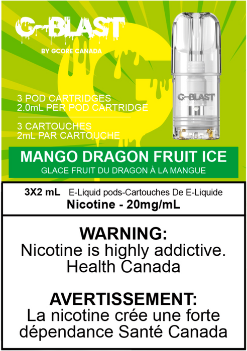 G Blast Pods by G Core Mango Dragon Fruit ICE / 20MG Closed Pods G Blast Pods by G Core | Downtown Smokes N Vapes