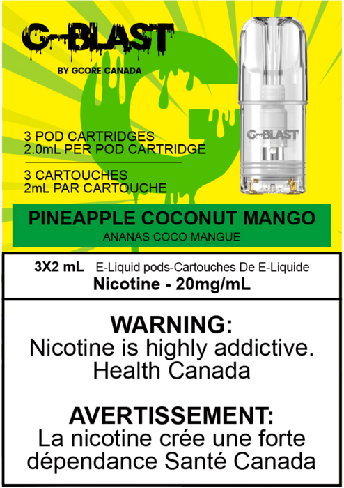 G Blast Pods by G Core Pineapple Coconut Mango / 20MG Closed Pods G Blast Pods by G Core | Downtown Smokes N Vapes