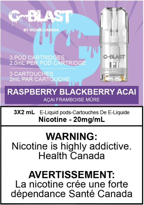 G Blast Pods by G Core Raspberry Blackberry Acai / 20MG Closed Pods G Blast Pods by G Core | Downtown Smokes N Vapes