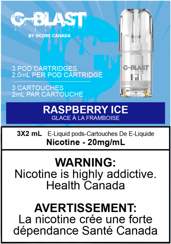 G Blast Pods by G Core Raspberry ICE / 20MG Closed Pods G Blast Pods by G Core | Downtown Smokes N Vapes