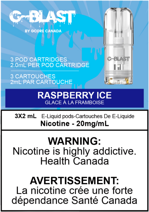 G Blast Pods by G Core Raspberry ICE / 20MG Closed Pods G Blast Pods by G Core | Downtown Smokes N Vapes