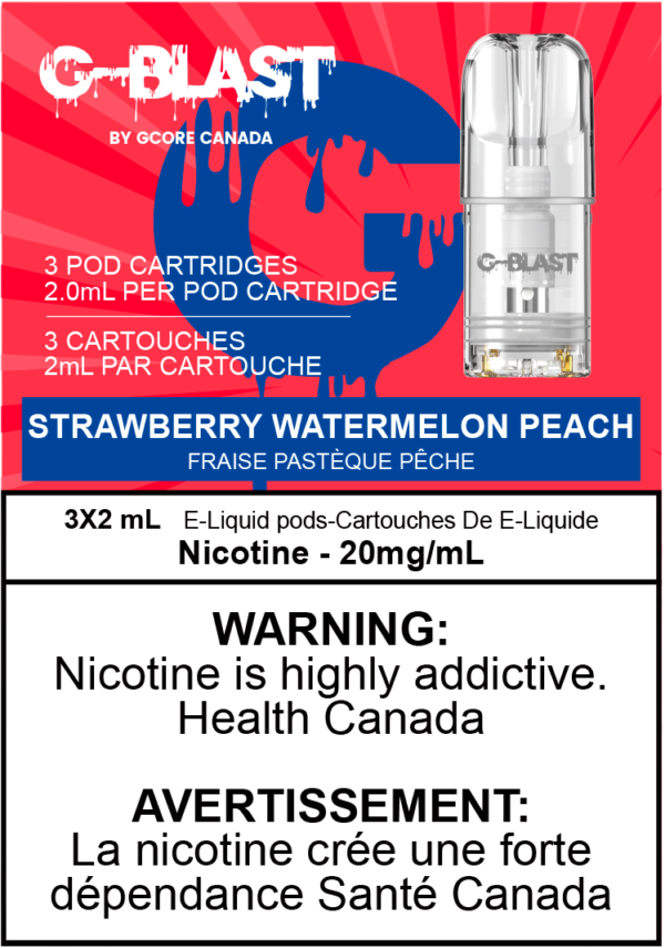 G Blast Pods by G Core Strawberry Watermelon Peach / 20MG Closed Pods G Blast Pods by G Core | Downtown Smokes N Vapes