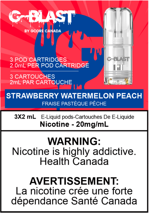 G Blast Pods by G Core Strawberry Watermelon Peach / 20MG Closed Pods G Blast Pods by G Core | Downtown Smokes N Vapes
