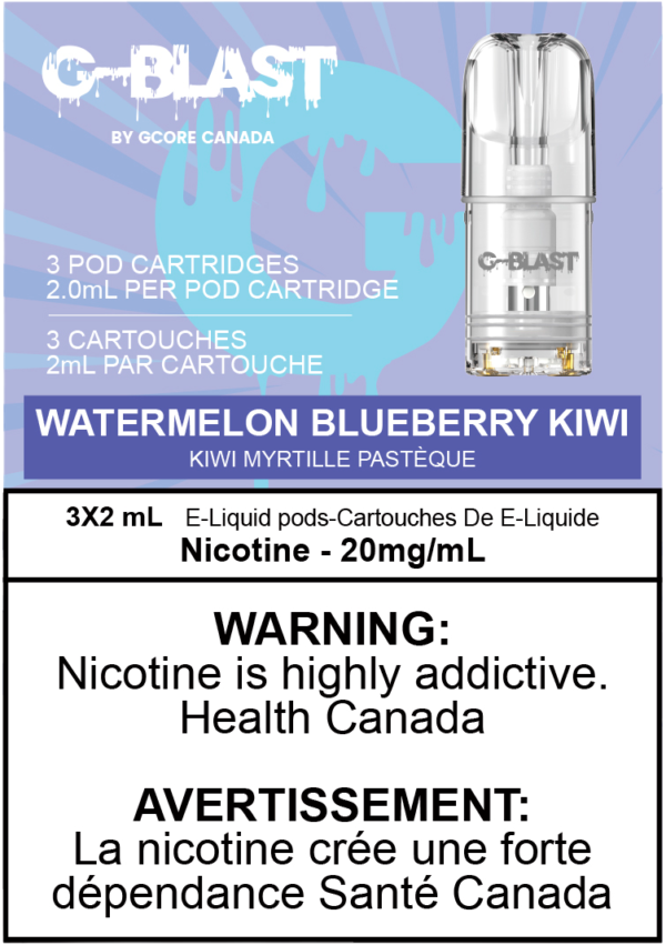 G Blast Pods by G Core Watermelon Blueberry Kiwi / 20MG Closed Pods G Blast Pods by G Core | Downtown Smokes N Vapes