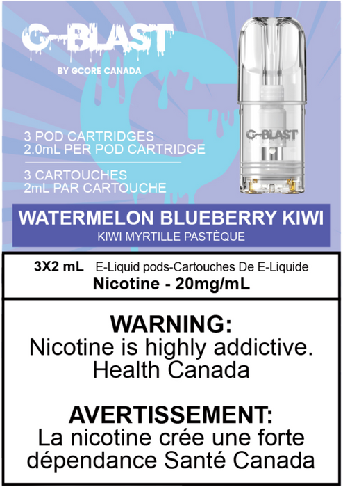 G Blast Pods by G Core Watermelon Blueberry Kiwi / 20MG Closed Pods G Blast Pods by G Core | Downtown Smokes N Vapes