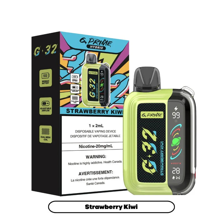 G PRIME 32 (ABT) Strawberry Kiwi / 20MG Intense Disposables G PRIME 32 (ABT) | Downtown Smokes N Vapes
