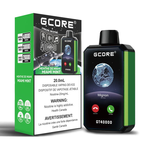 GCORE GT 40000 Miami Mint / 20MG Disposables GCORE GT 40000 | Downtown Smokes N Vapes