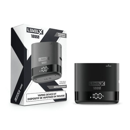 LEVEL X DEVICE KIT 1000 Black Closed Pods LEVEL X DEVICE KIT 1000 | Downtown Smokes N Vapes