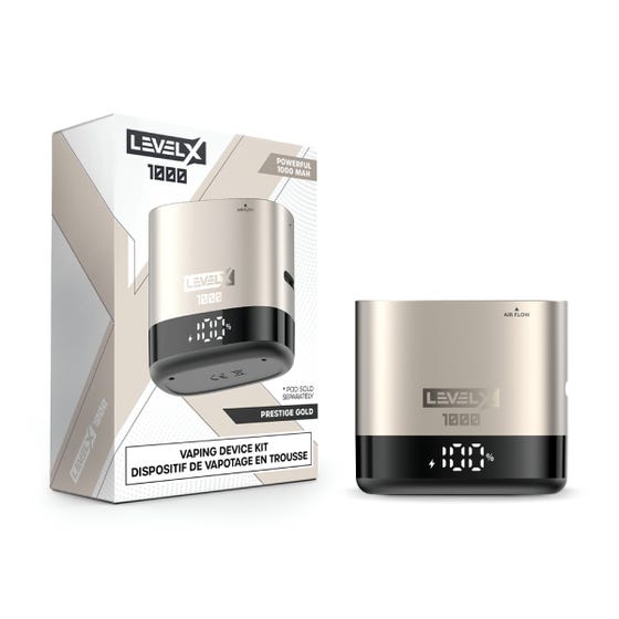 LEVEL X DEVICE KIT 1000 Gold Closed Pods LEVEL X DEVICE KIT 1000 | Downtown Smokes N Vapes