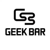 Logo of Geek Bar with stylized letters on a white background