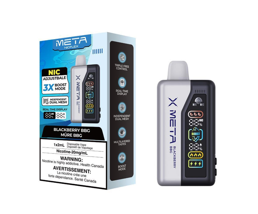 META NIC FLEX 40K HYBRID Blackberry BG / 20MG FLEX HYBRID Disposables META NIC FLEX 40K HYBRID | Downtown Smokes N Vapes