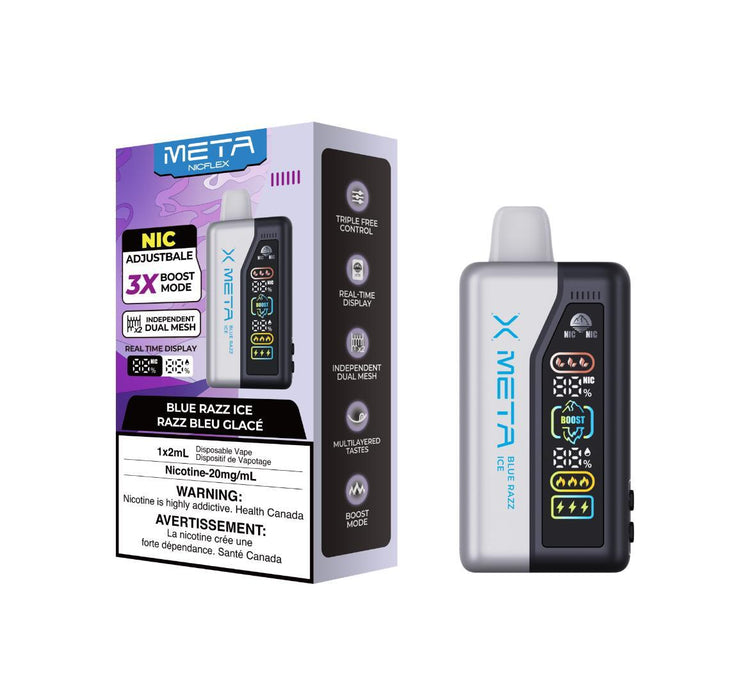 META NIC FLEX 40K HYBRID Blue Razz Ice / 20MG FLEX HYBRID Disposables META NIC FLEX 40K HYBRID | Downtown Smokes N Vapes