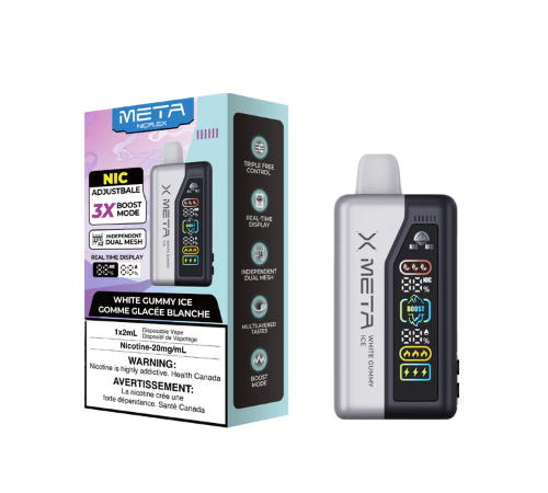 META NIC FLEX 40K HYBRID White Gummy Ice / 20MG FLEX HYBRID Disposables META NIC FLEX 40K HYBRID | Downtown Smokes N