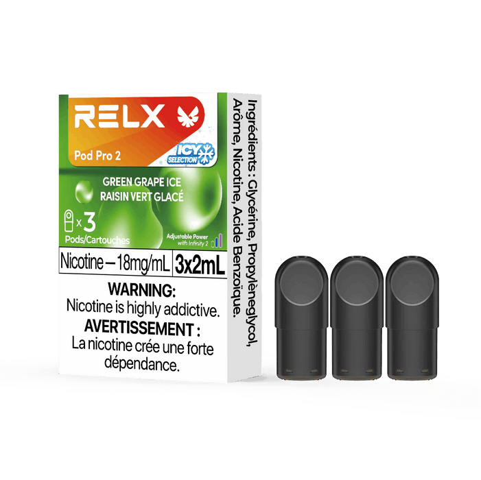 RELX POD PRO 2 Green Grape Ice / 18MG Closed Pods RELX POD PRO 2 | Downtown Smokes N Vapes