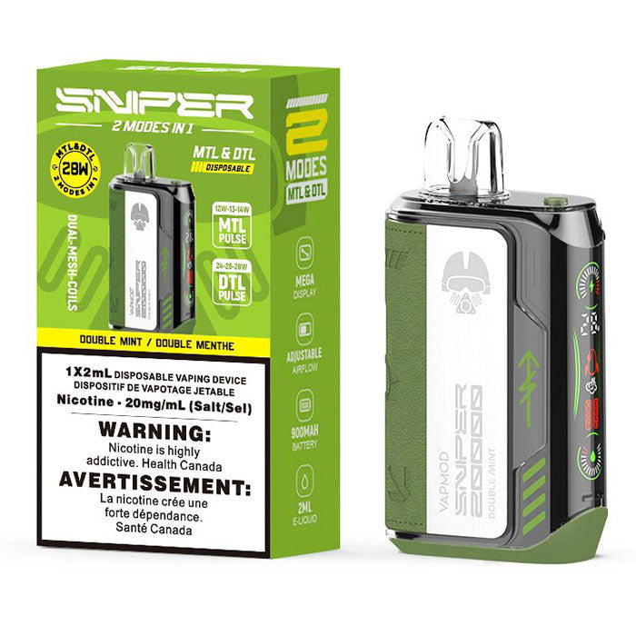 SNIPER 20K INTENSE 😉 Double Mint / 20MG Intense Disposables SNIPER 20K INTENSE 😉 | Downtown Smokes N Vapes