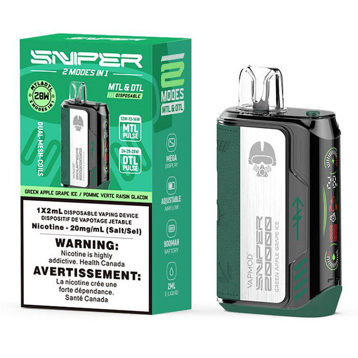 SNIPER 20K INTENSE 😉 Green Apple Grape Ice / 20MG Intense Disposables SNIPER 20K INTENSE 😉 | Downtown Smokes N Vapes