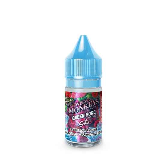 TWELVE MONKEYS ICED SALT NIC 30ML QUEEN SOKO / 10MG Salt Nic TWELVE MONKEYS ICED SALT NIC 30ML | Downtown Smokes N Vapes