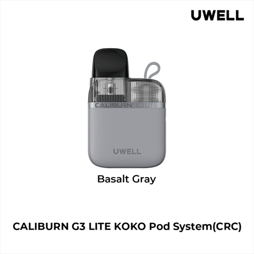 UWELL CALIBURN G3 LITE KOKO OPEN POD KIT Basalt Gray Salt Nic Devices UWELL CALIBURN G3 LITE KOKO OPEN POD KIT