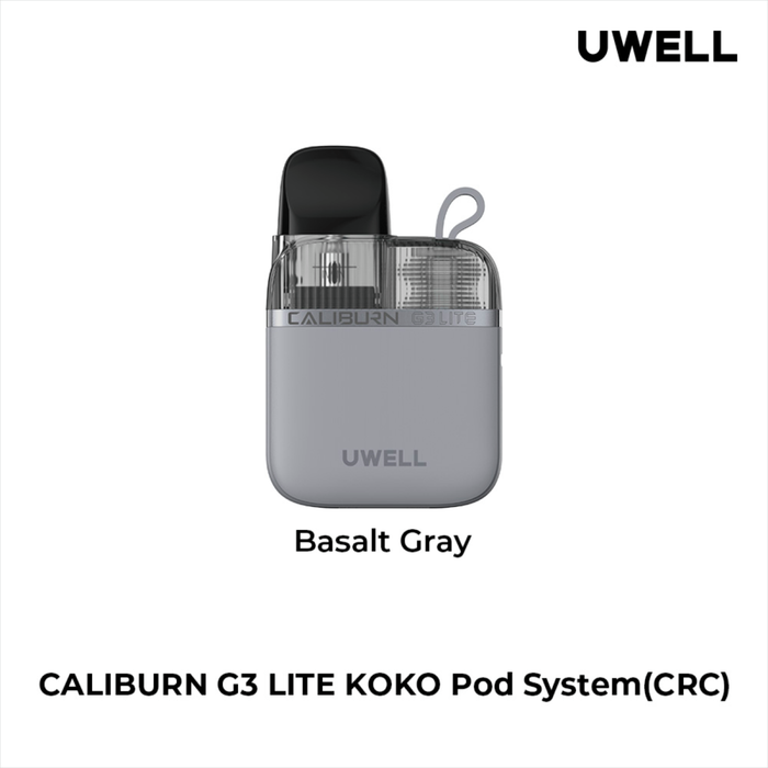 UWELL CALIBURN G3 LITE KOKO OPEN POD KIT Basalt Gray Salt Nic Devices UWELL CALIBURN G3 LITE KOKO OPEN POD KIT