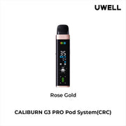 UWELL CALIBURN G3 PRO OPEN POD KIT Rose Gold Salt Nic Devices UWELL CALIBURN G3 PRO OPEN POD KIT | Downtown Smokes N