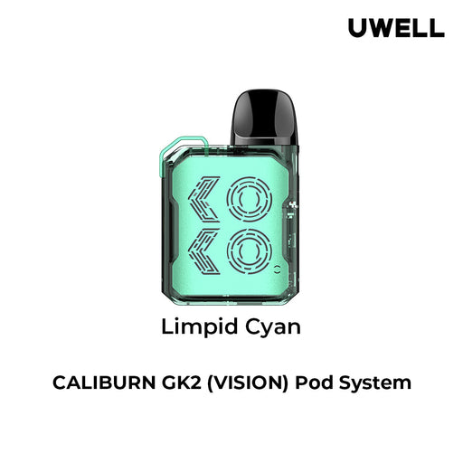 UWELL CALIBURN GK2 VISION POD KIT Limpid Cyan Salt Nic Devices UWELL CALIBURN GK2 VISION POD KIT | Downtown Smokes N