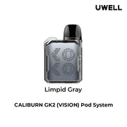 UWELL CALIBURN GK2 VISION POD KIT Limpid Gray Salt Nic Devices UWELL CALIBURN GK2 VISION POD KIT | Downtown Smokes N