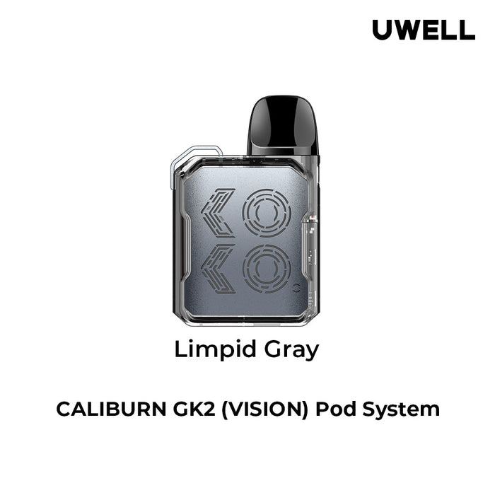 UWELL CALIBURN GK2 VISION POD KIT Limpid Gray Salt Nic Devices UWELL CALIBURN GK2 VISION POD KIT | Downtown Smokes N
