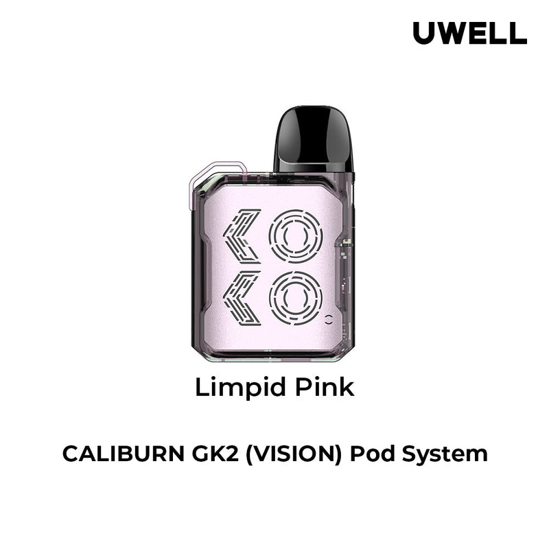 UWELL CALIBURN GK2 VISION POD KIT Limpid Pink Salt Nic Devices UWELL CALIBURN GK2 VISION POD KIT | Downtown Smokes N