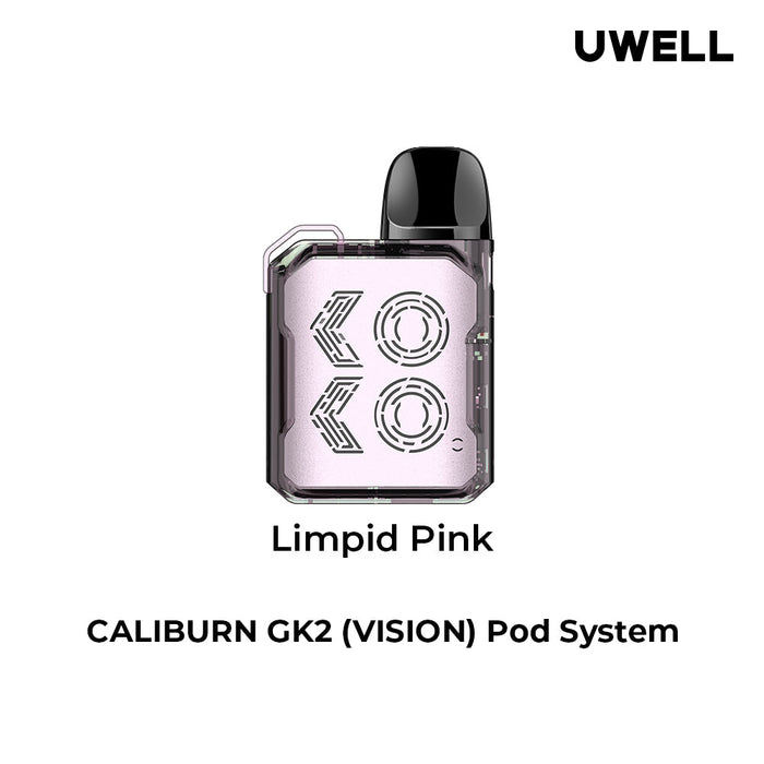 UWELL CALIBURN GK2 VISION POD KIT Limpid Pink Salt Nic Devices UWELL CALIBURN GK2 VISION POD KIT | Downtown Smokes N
