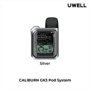 UWELL CALIBURN GK3 OPEN POD KIT Gray Salt Nic Devices UWELL CALIBURN GK3 OPEN POD KIT | Downtown Smokes N Vapes
