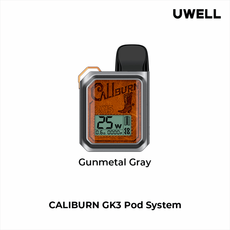 UWELL CALIBURN GK3 OPEN POD KIT Gunmetal Gray Salt Nic Devices UWELL CALIBURN GK3 OPEN POD KIT | Downtown Smokes N Vapes