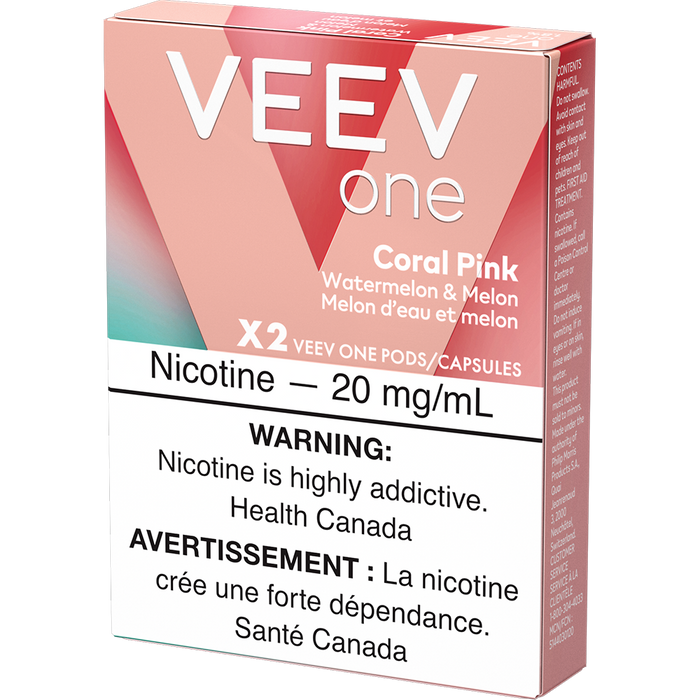 VEEV ONE PODS VEEV ONE CORAL PINK 1.8% Closed Pods VEEV ONE PODS | Downtown Smokes N Vapes
