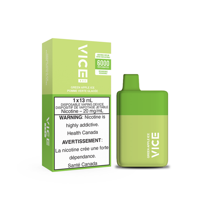 VICE Box GREEN APPLE ICE / 20MG Disposables VICE Box | Downtown Smokes N Vapes