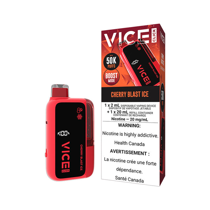 VICE CLICK 50K Disposable Vape Cherry Blast Ice / 20MG Disposables VICE CLICK 50K Disposable Vape | Downtown Smokes N