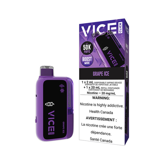 VICE CLICK 50K Disposable Vape Grape Ice / 20MG Disposables VICE CLICK 50K Disposable Vape | Downtown Smokes N Vapes