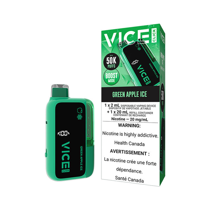 VICE CLICK 50K Disposable Vape Green Apple Ice / 20MG Disposables VICE CLICK 50K Disposable Vape | Downtown Smokes N